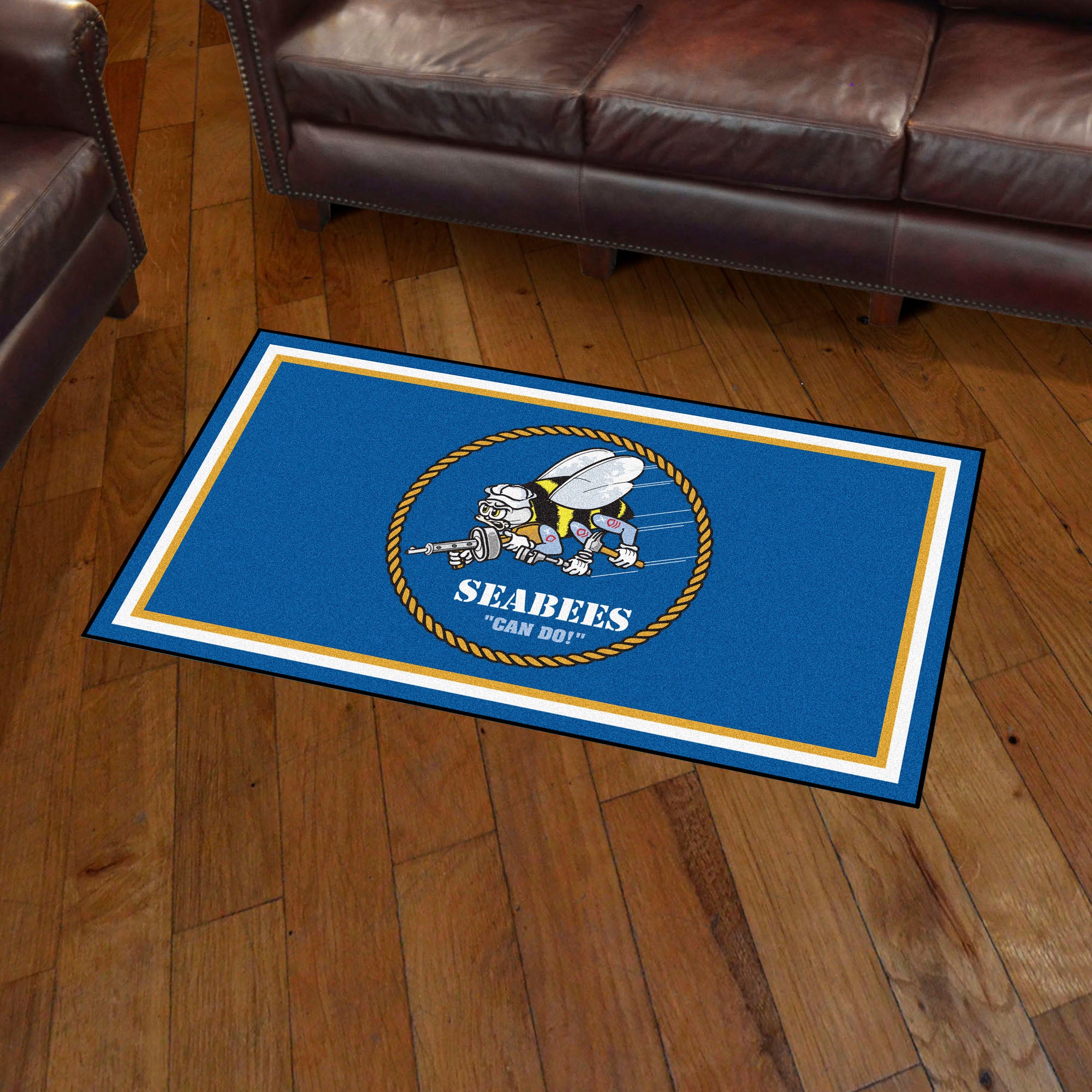 U.S. Navy - SEABEES 3ft. x 5ft. Plush Area Rug