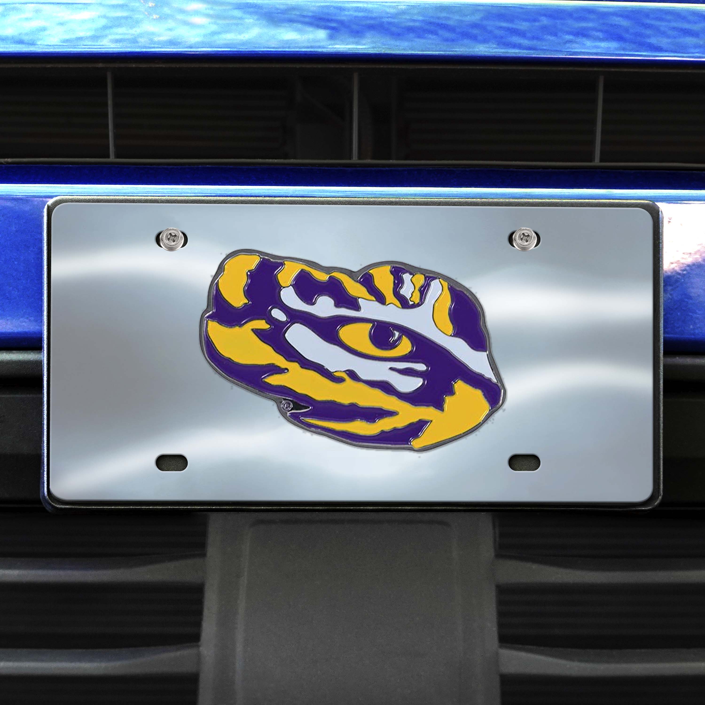 LSU Tigers 3D Stainless Steel License Plate