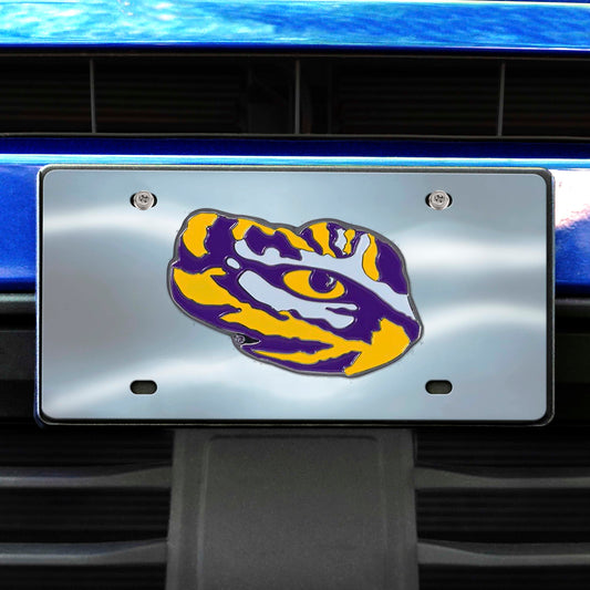 LSU Tigers 3D Stainless Steel License Plate