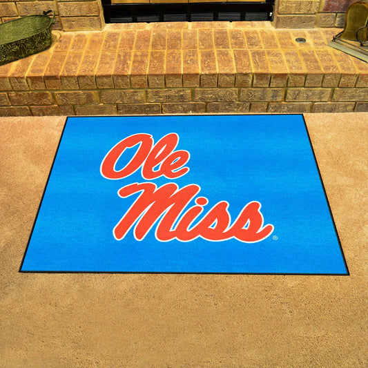 Ole Miss Rebels All-Star Rug - 34 in. x 42.5 in., Light Blue Alternate - Ole Miss