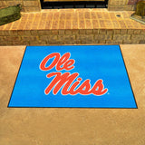 Ole Miss Rebels All-Star Rug - 34 in. x 42.5 in., Light Blue Alternate - Ole Miss