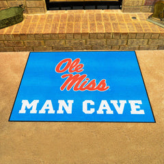 Ole Miss Rebels Man Cave All-Star Rug - 34 in. x 42.5 in., Light Blue Alternate - Ole Miss