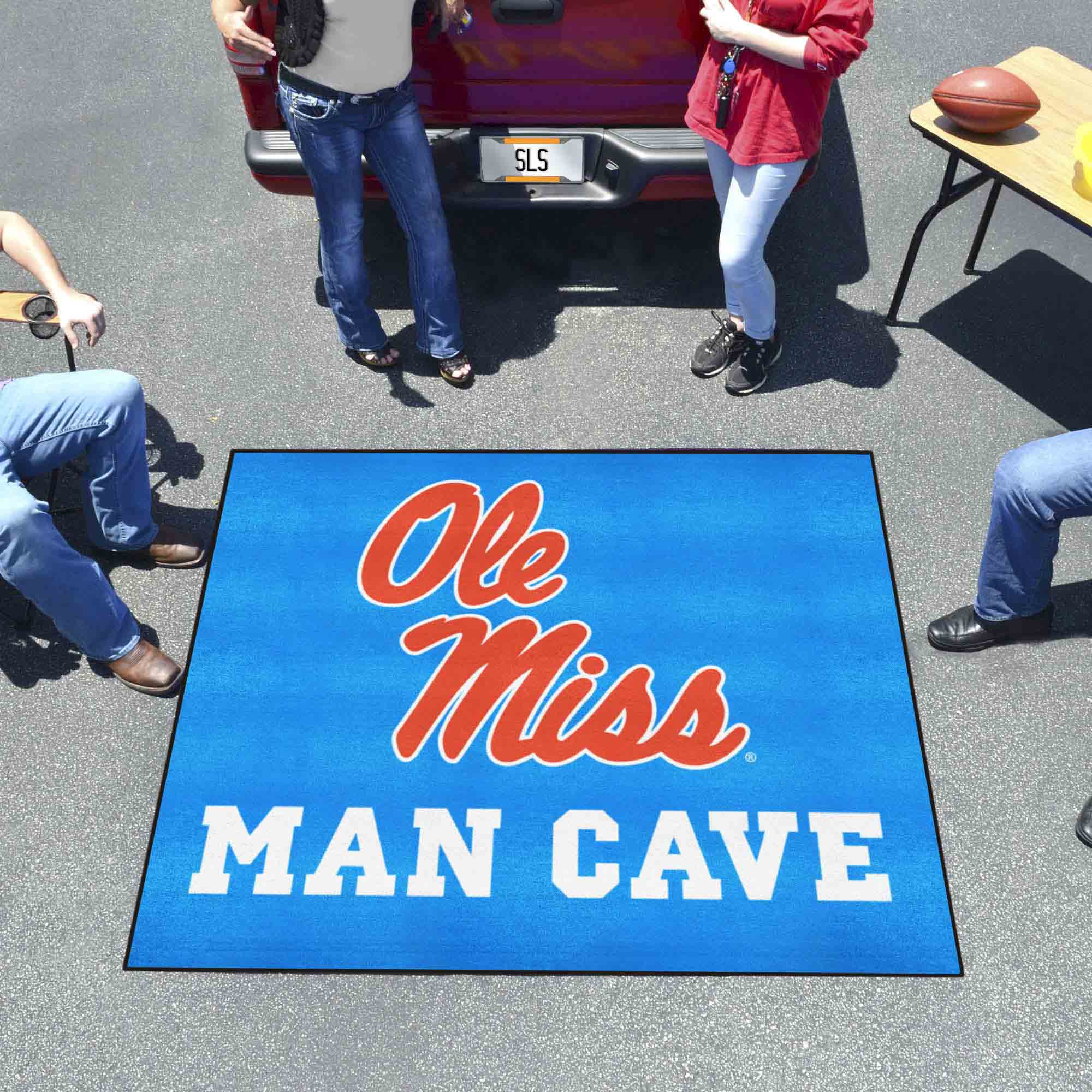 Ole Miss Rebels Man Cave Tailgater Rug - 5ft. x 6ft., Light Blue Alternate - Ole Miss