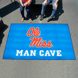 Ole Miss Rebels Man Cave Ulti-Mat Rug - 5ft. x 8ft., Light Blue Alternate - Ole Miss