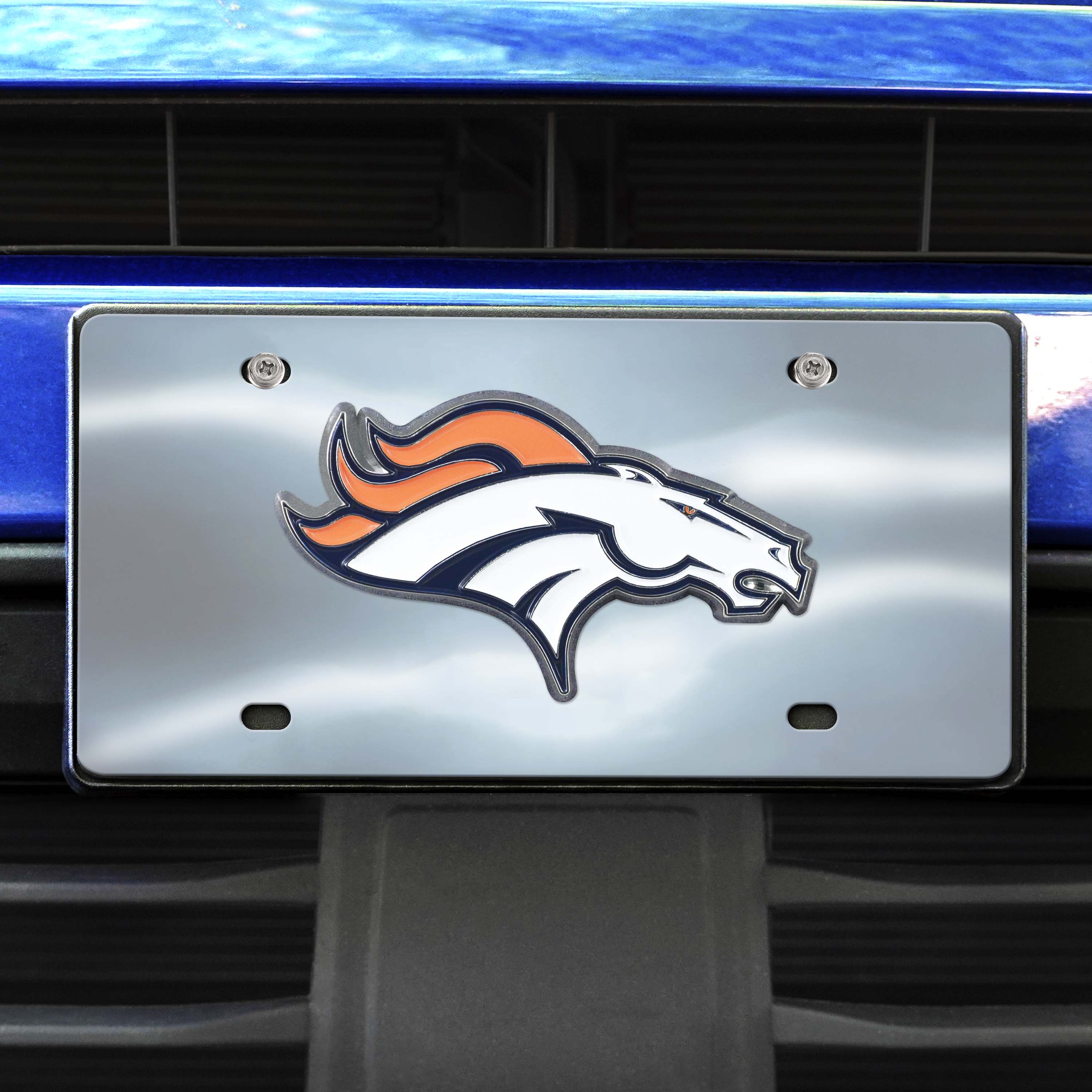 Denver Broncos 3D Stainless Steel License Plate