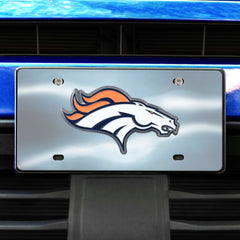 Denver Broncos 3D Stainless Steel License Plate