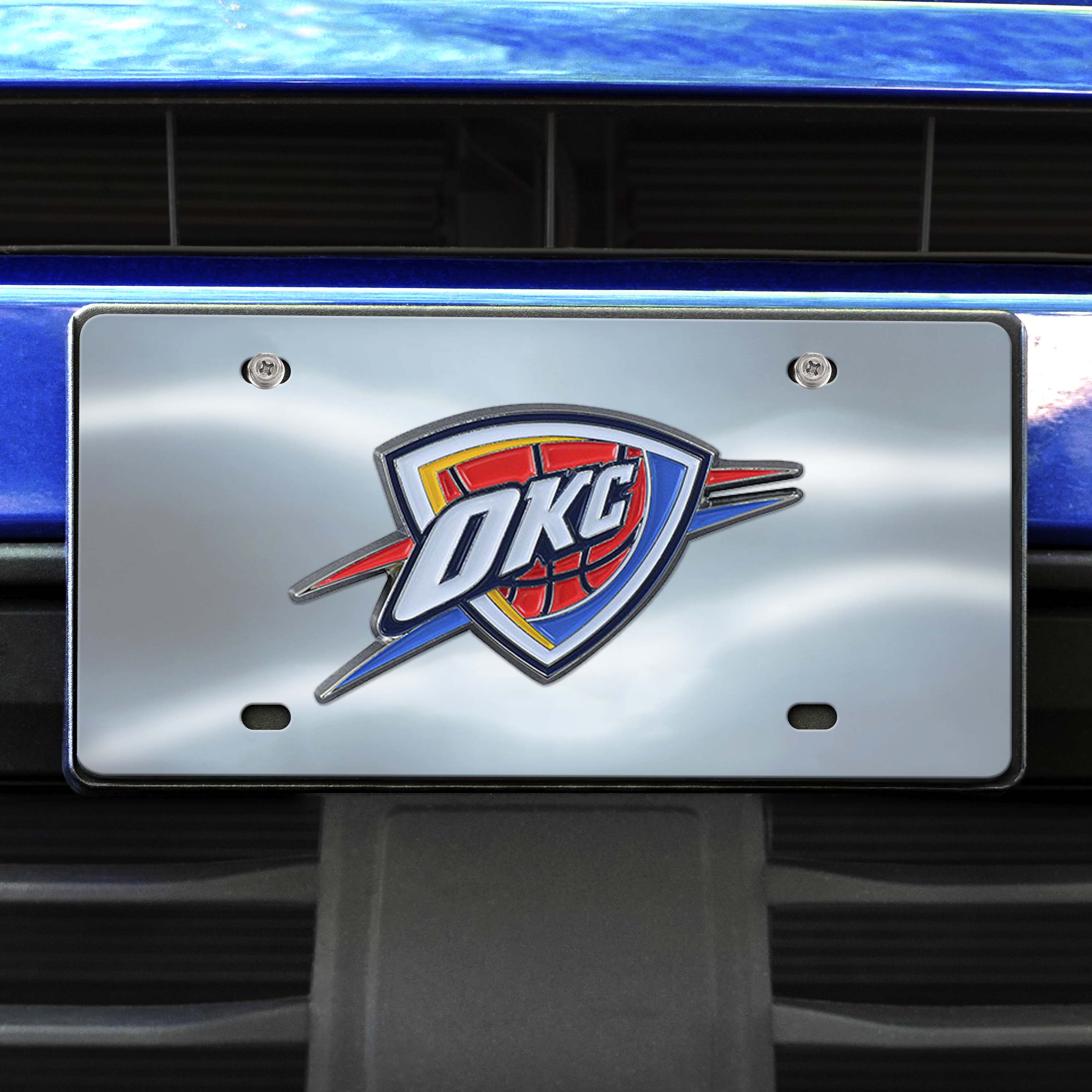 Oklahoma City Thunder 3D Stainless Steel License Plate