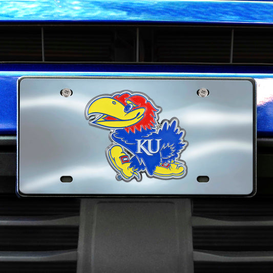 Kansas Jayhawks 3D Stainless Steel License Plate