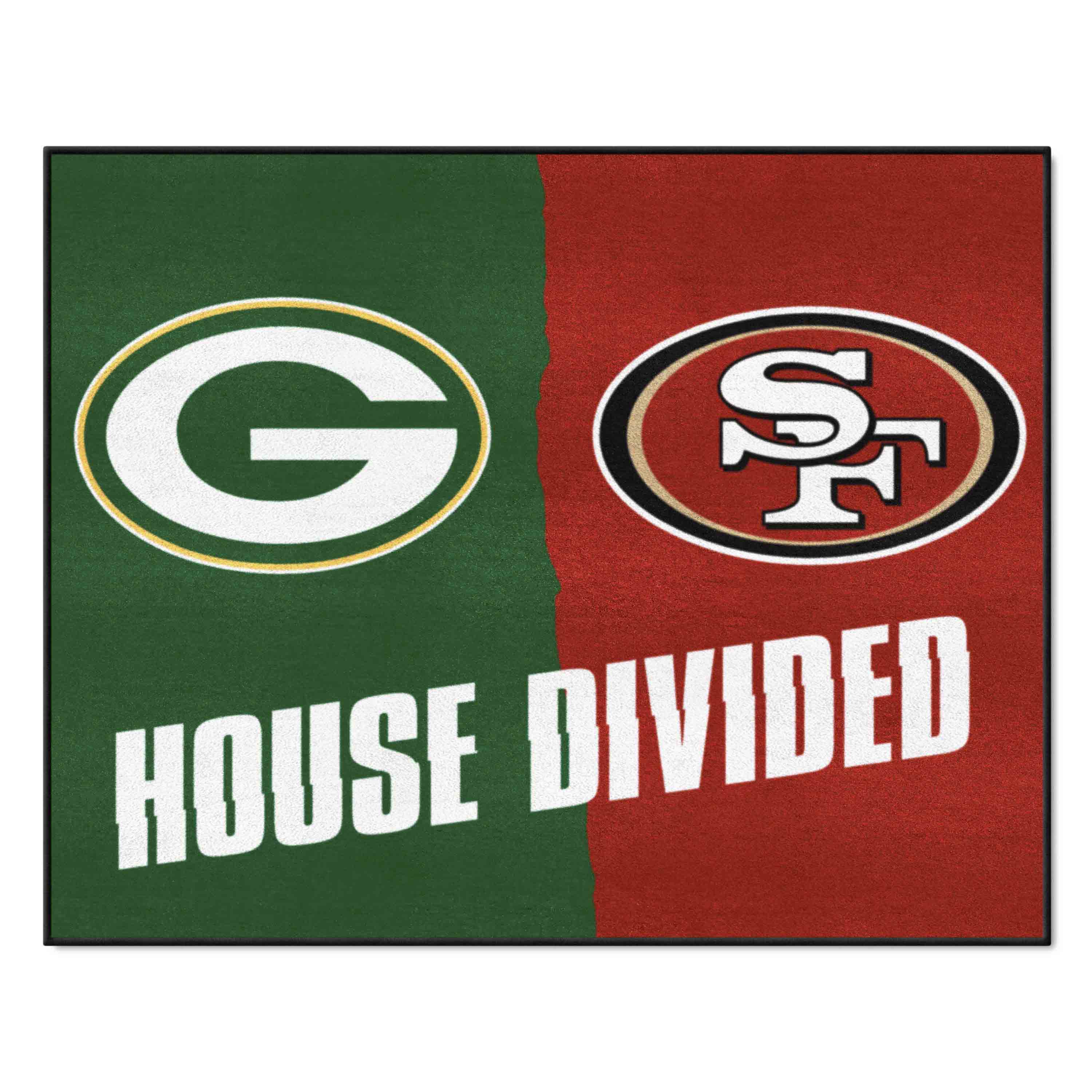 NFL House Divided - Packers / 49ers House Divided Rug - 34 in. x 42.5 in. - NFL House Divided - Packers / 49ers