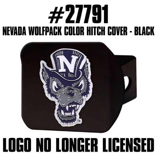 Nevada Wolfpack Black Metal Hitch Cover - 3D Color Emblem