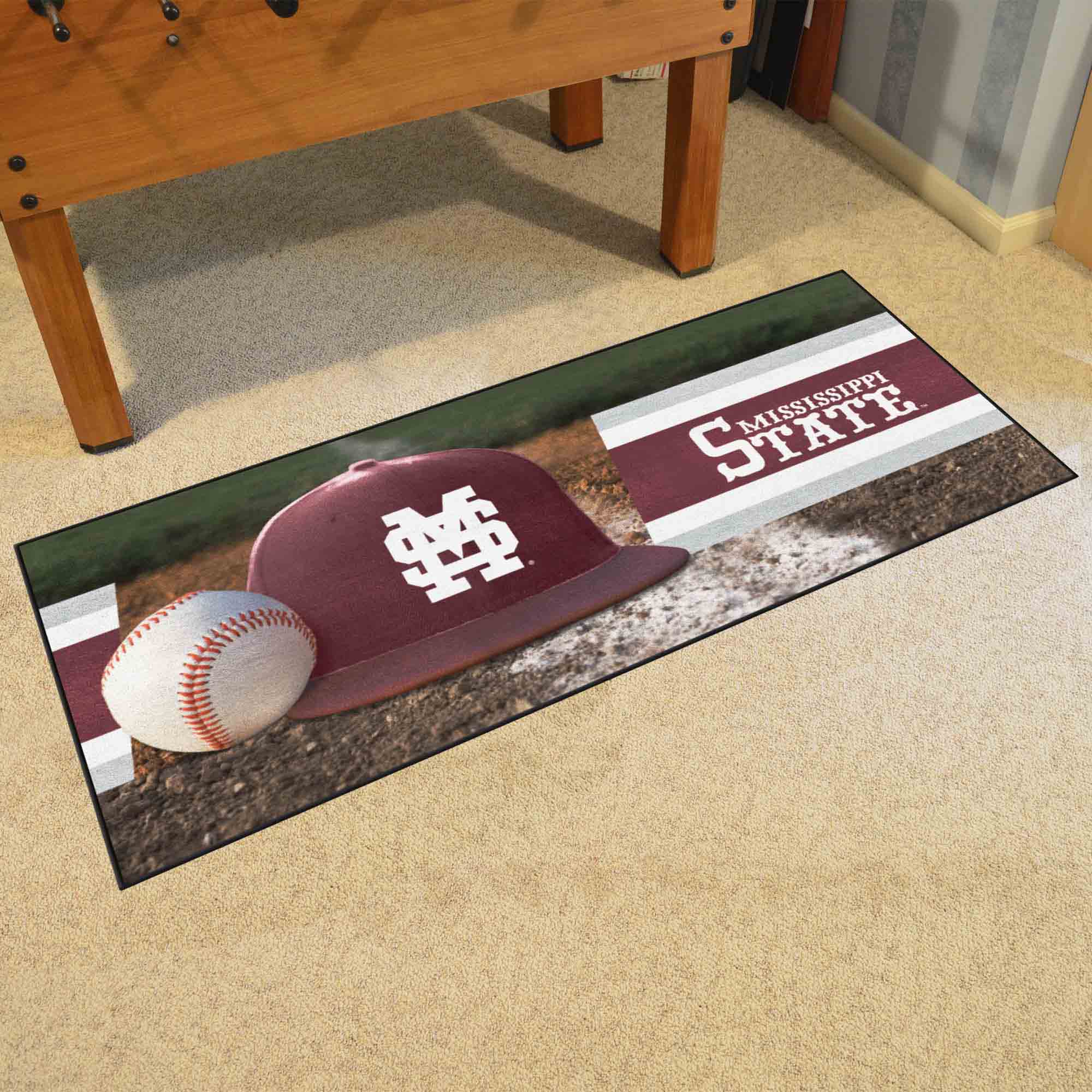 Mississippi State Bulldogs Baseball Runner Rug - 30in. x 72in. - Mississippi State