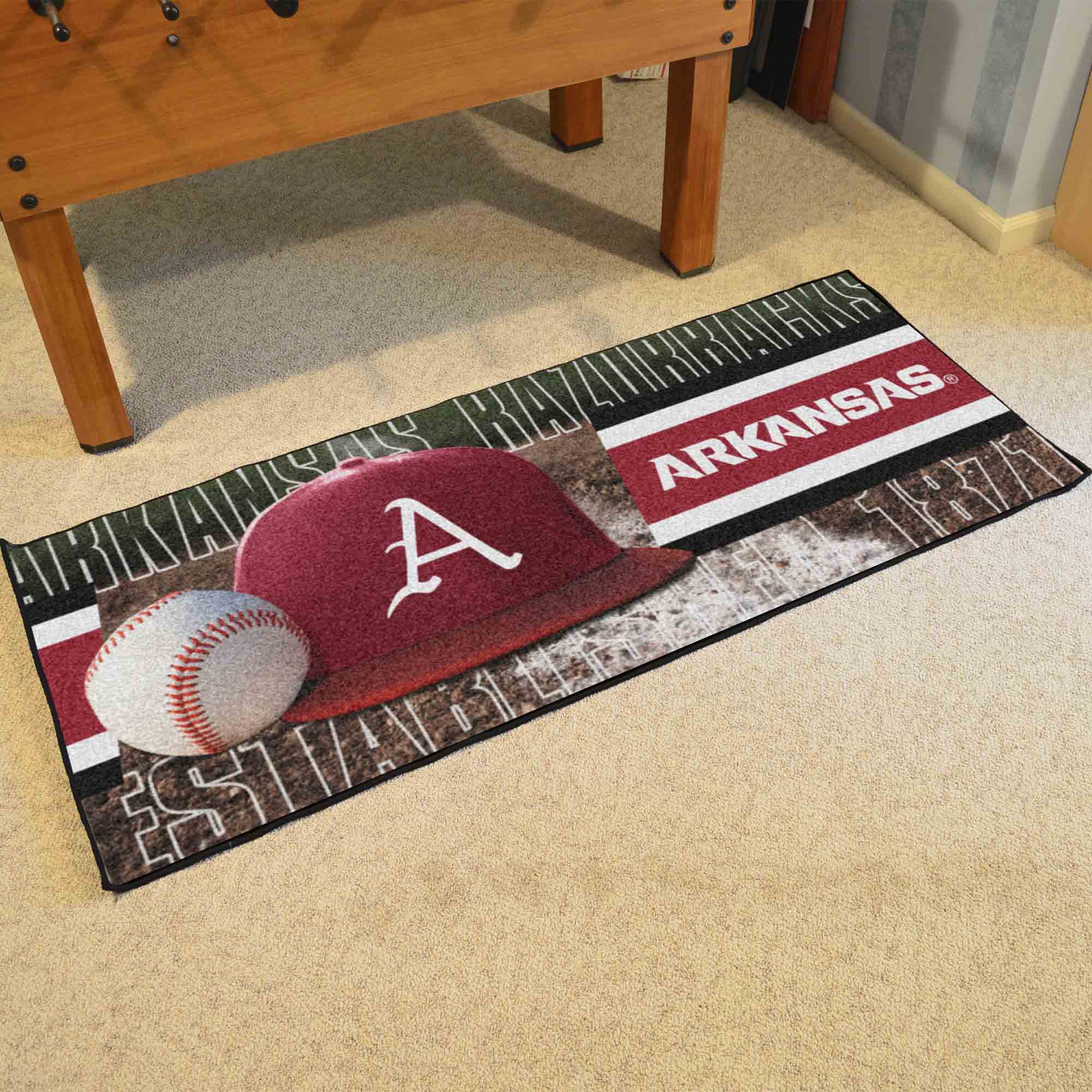 Arkansas Razorbacks Baseball Runner Rug - 30in. x 72in.