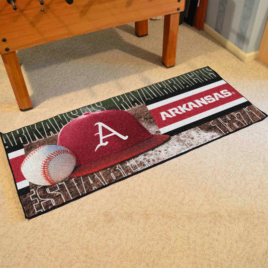 Arkansas Razorbacks Baseball Runner Rug - 30in. x 72in.