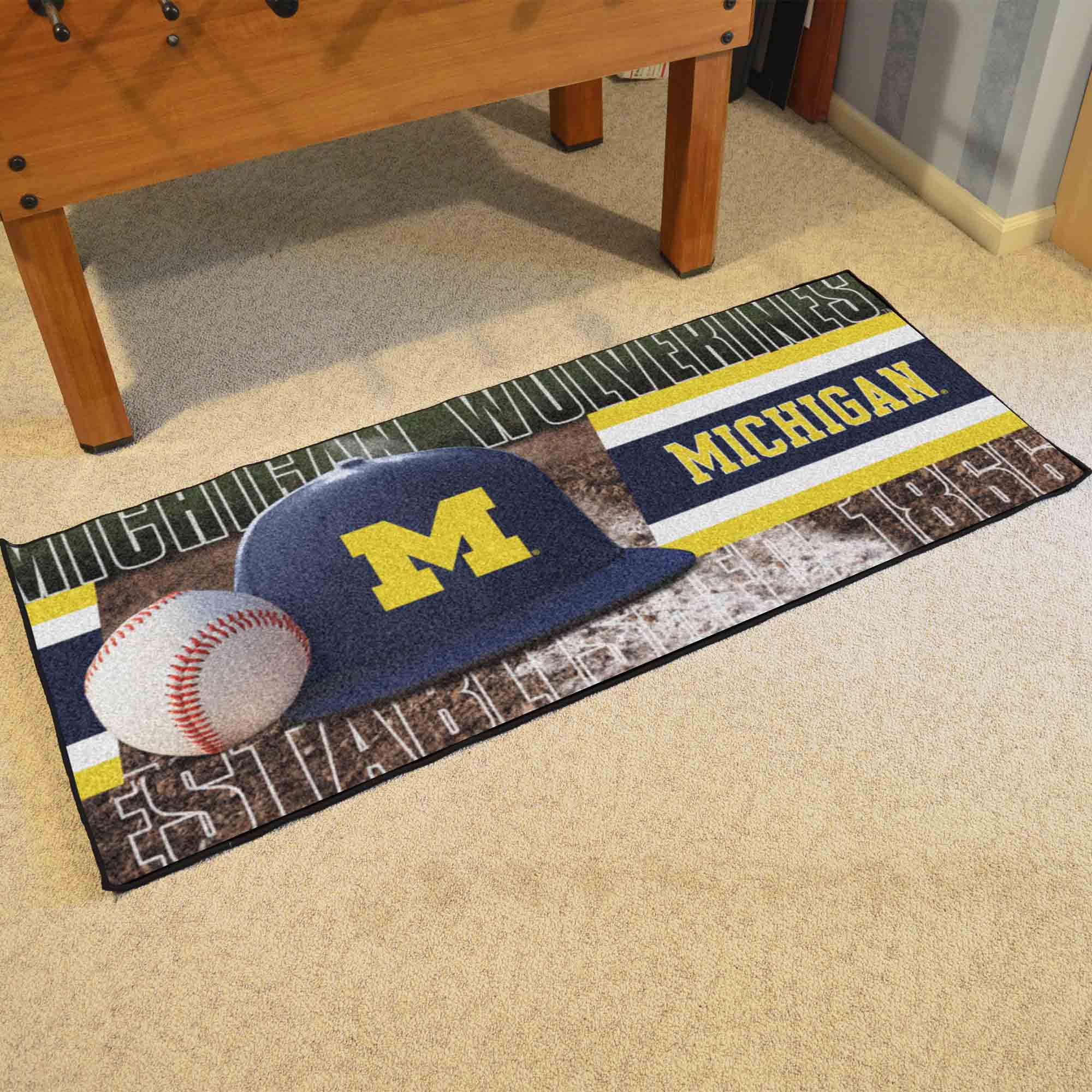 Michigan Wolverines Baseball Runner Rug - 30in. x 72in.