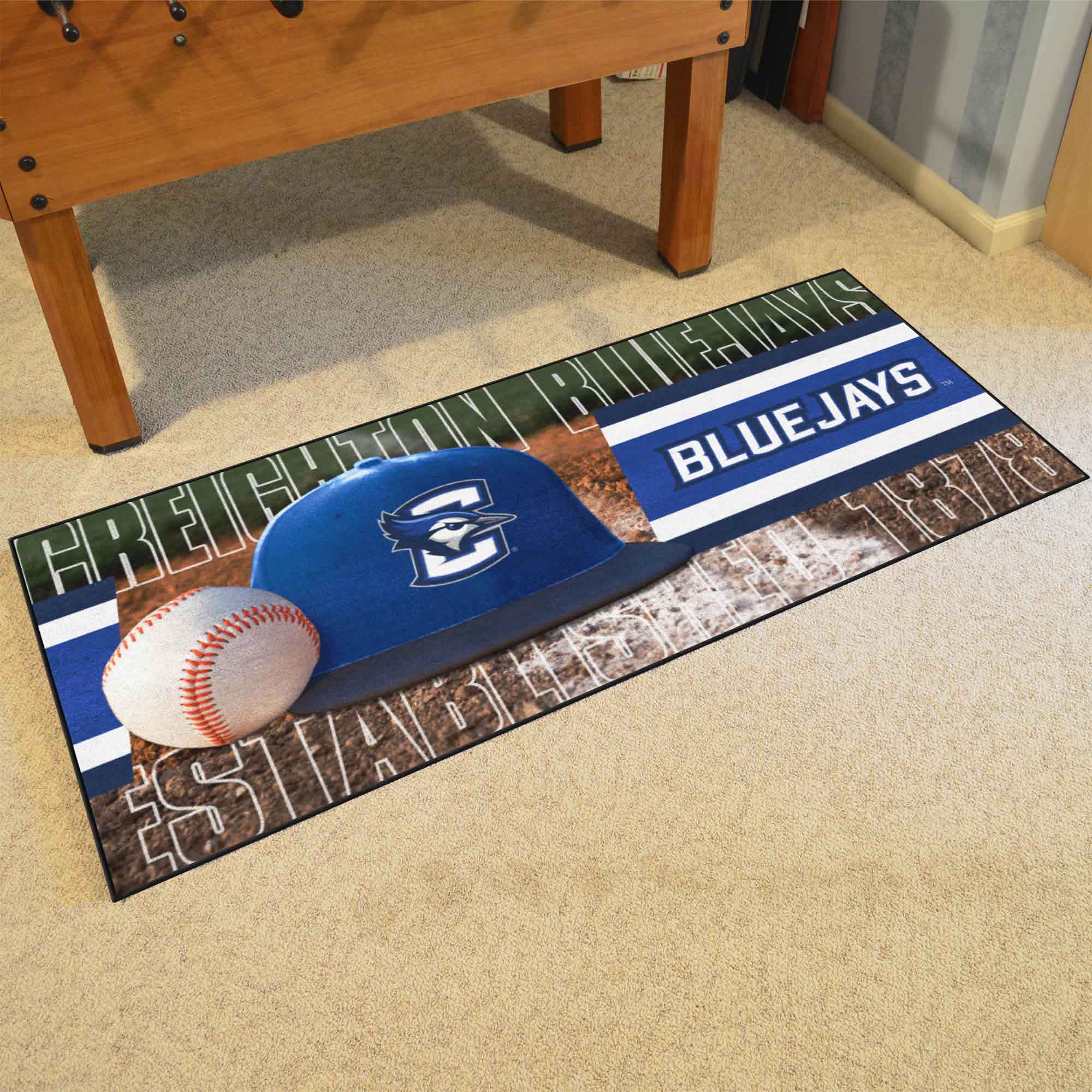 Creighton Bluejays Baseball Runner Rug - 30in. x 72in. - Creighton