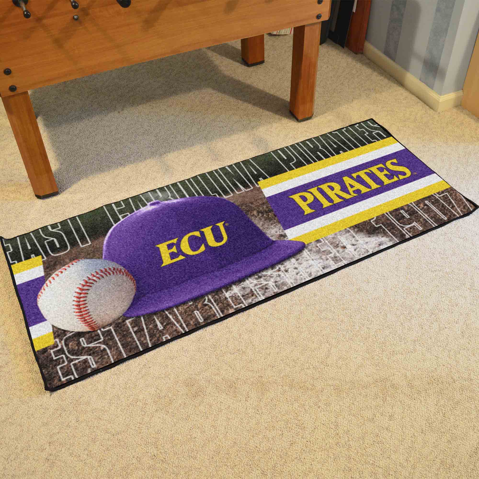 East Carolina Pirates Baseball Runner Rug - 30in. x 72in.