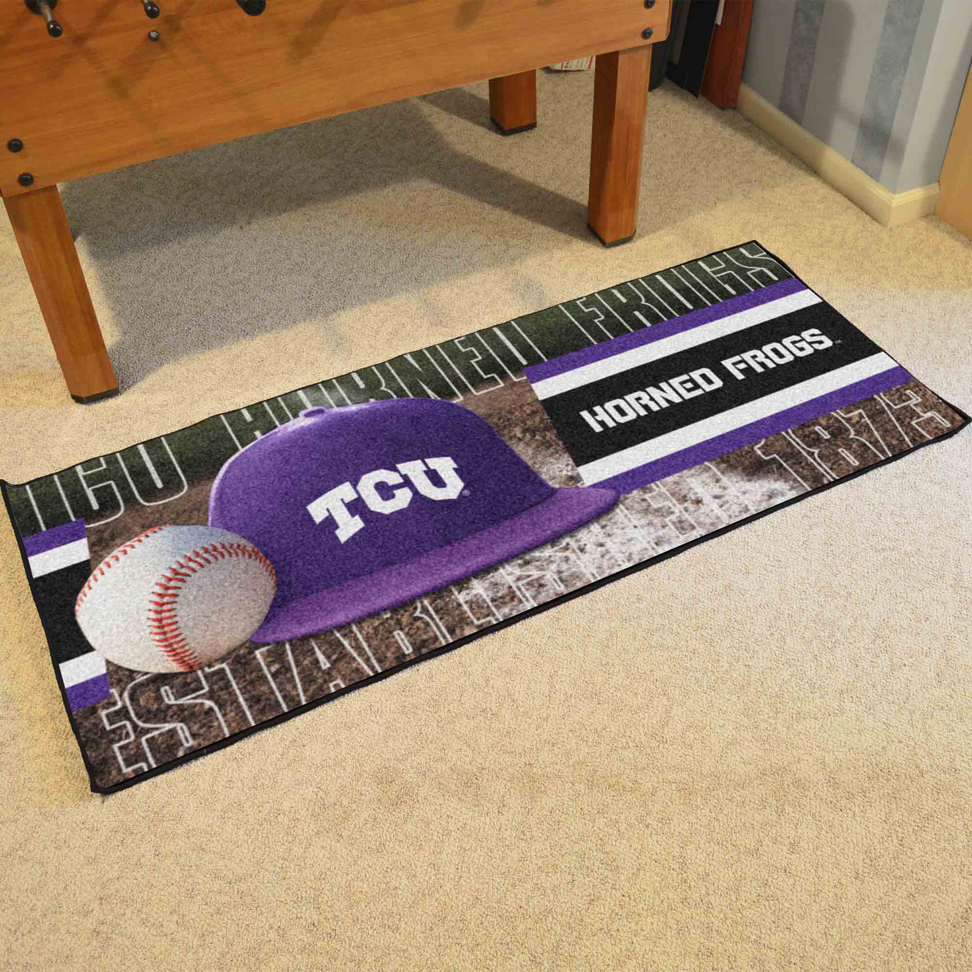 TCU Horned Frogs Baseball Runner Rug - 30in. x 72in.