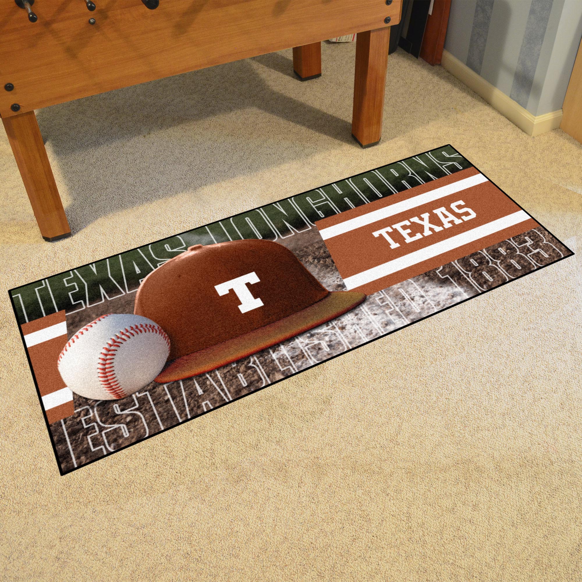 Texas Longhorns Baseball Runner Rug - 30in. x 72in.