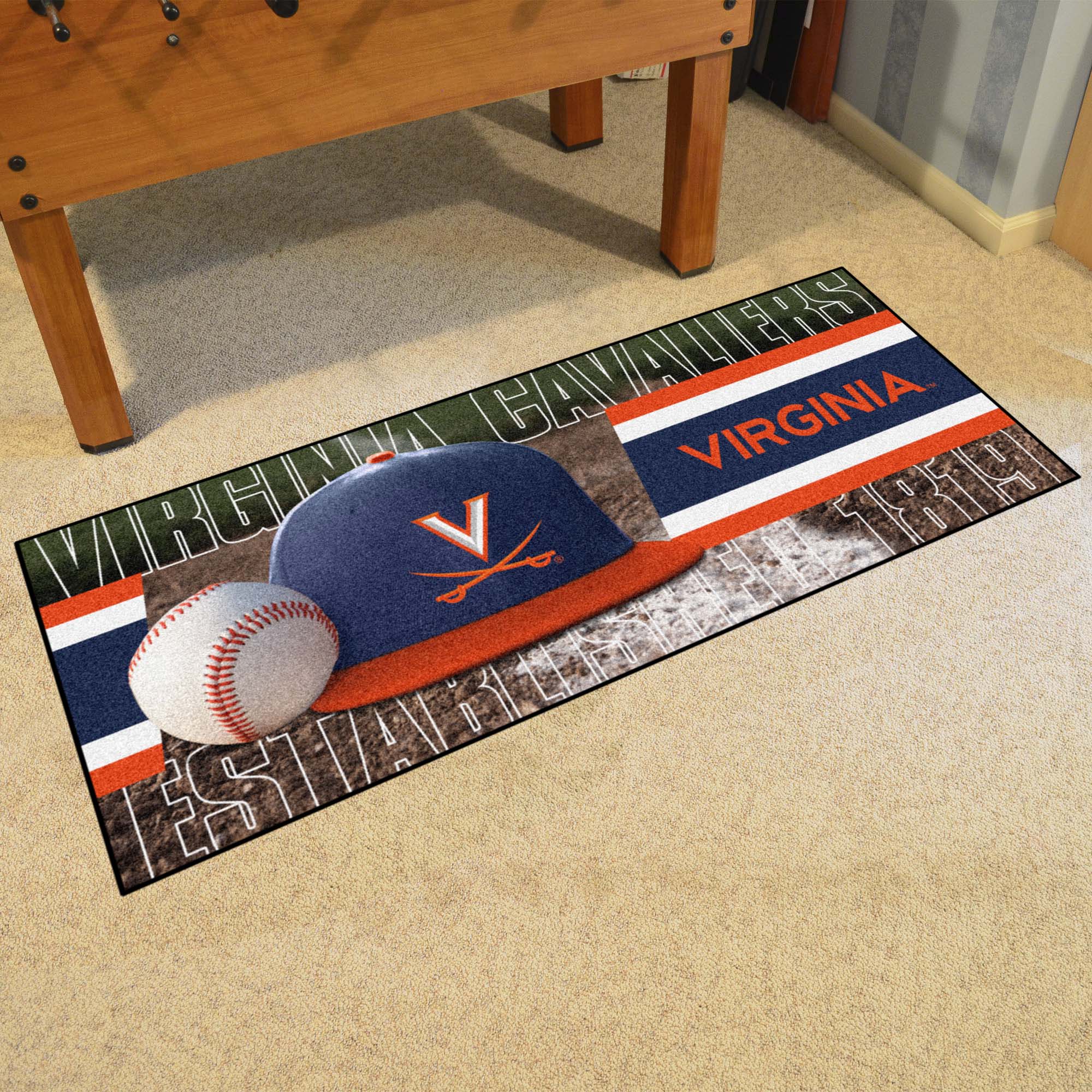 Virginia Cavaliers Baseball Runner Rug - 30in. x 72in.