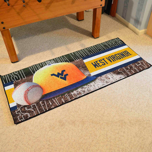 West Virginia Mountaineers Baseball Runner Rug - 30in. x 72in.