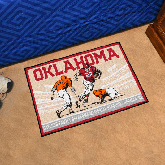 Oklahoma Sooners Starter Mat Accent Rug - 19in. x 30in. Ticket Stub Starter Mat - Oklahoma