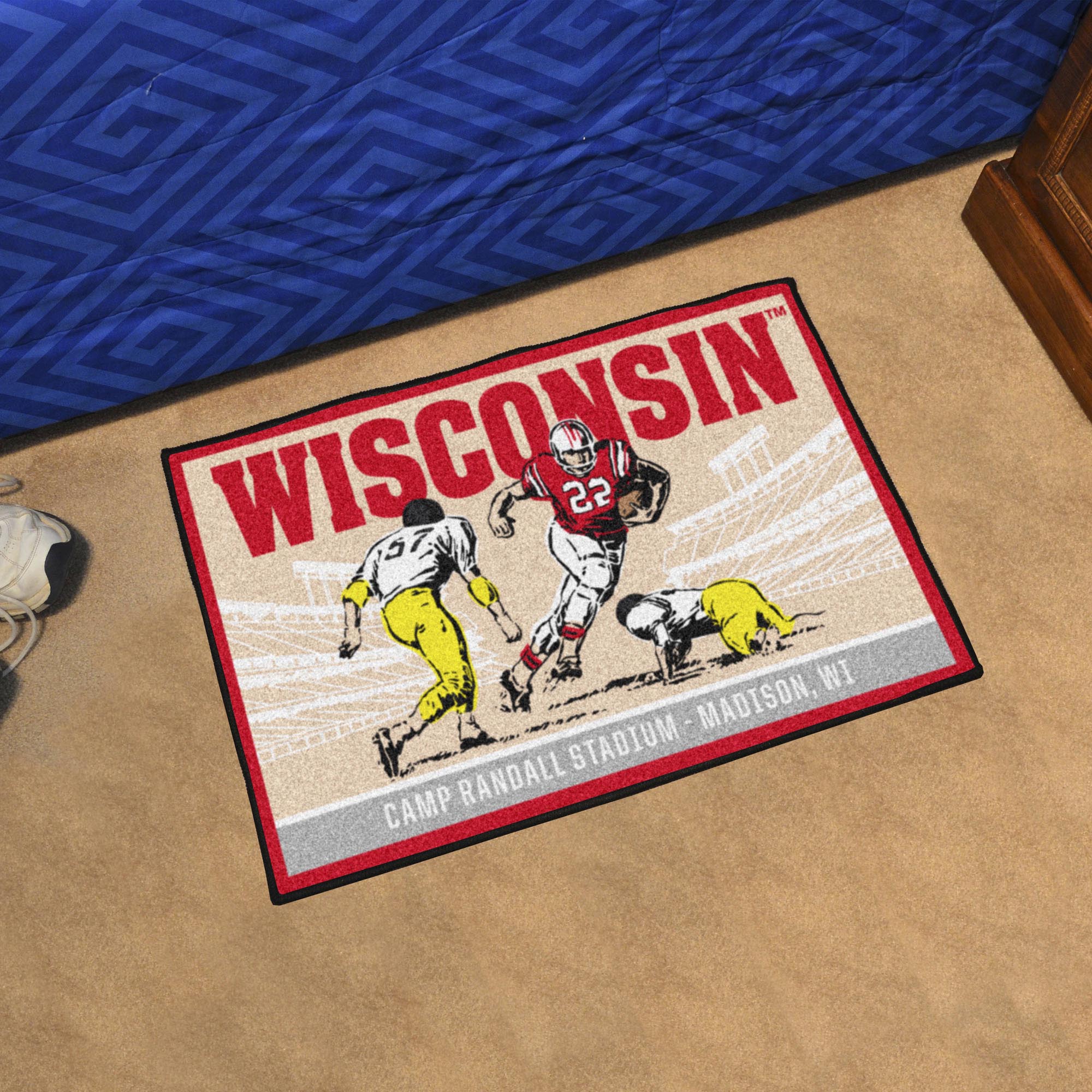 Wisconsin Badgers Starter Mat Accent Rug - 19in. x 30in. Ticket Stub Starter Mat