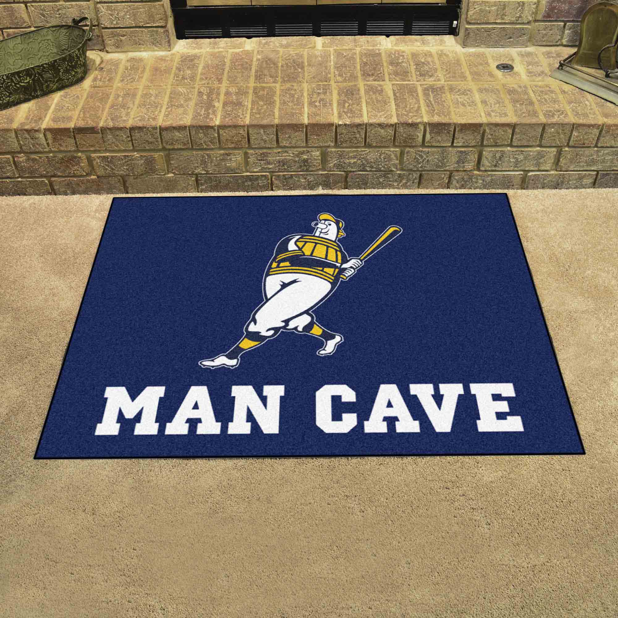 Milwaukee Brewers Man Cave All-Star Rug - 34 in. x 42.5 in.