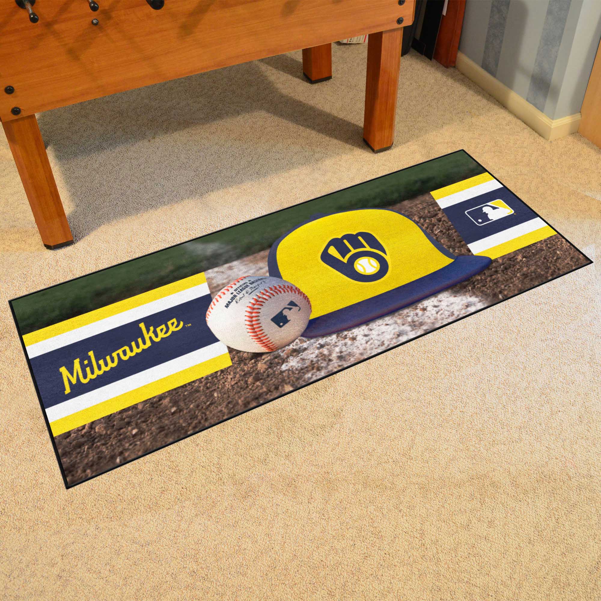 Milwaukee Brewers Baseball Runner Rug - 30in. x 72in. - Milwaukee Brewers