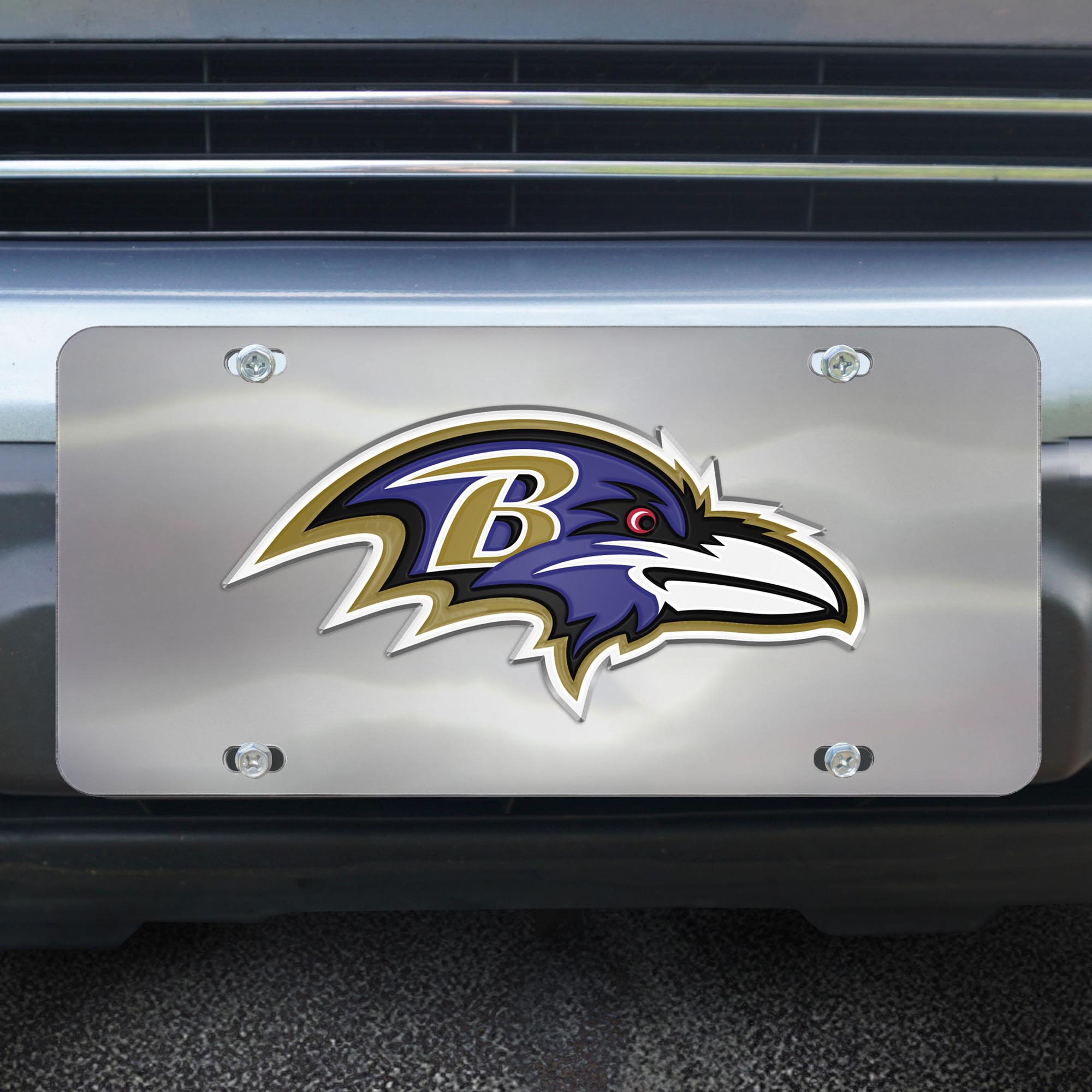 Baltimore Ravens 3D Stainless Steel License Plate