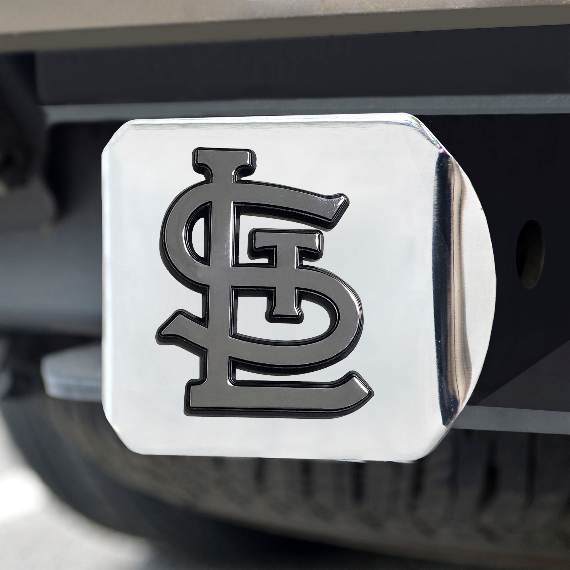 St. Louis Cardinals Chrome Metal Hitch Cover with Chrome Metal 3D Emblem