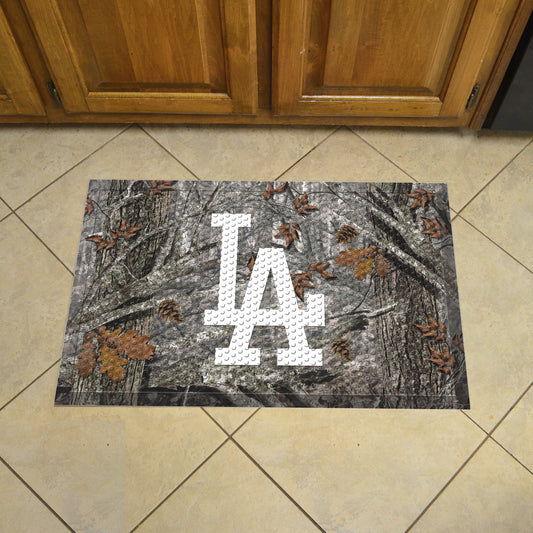 Los Angeles Dodgers Rubber Scraper Door Mat Camo, LA Logo