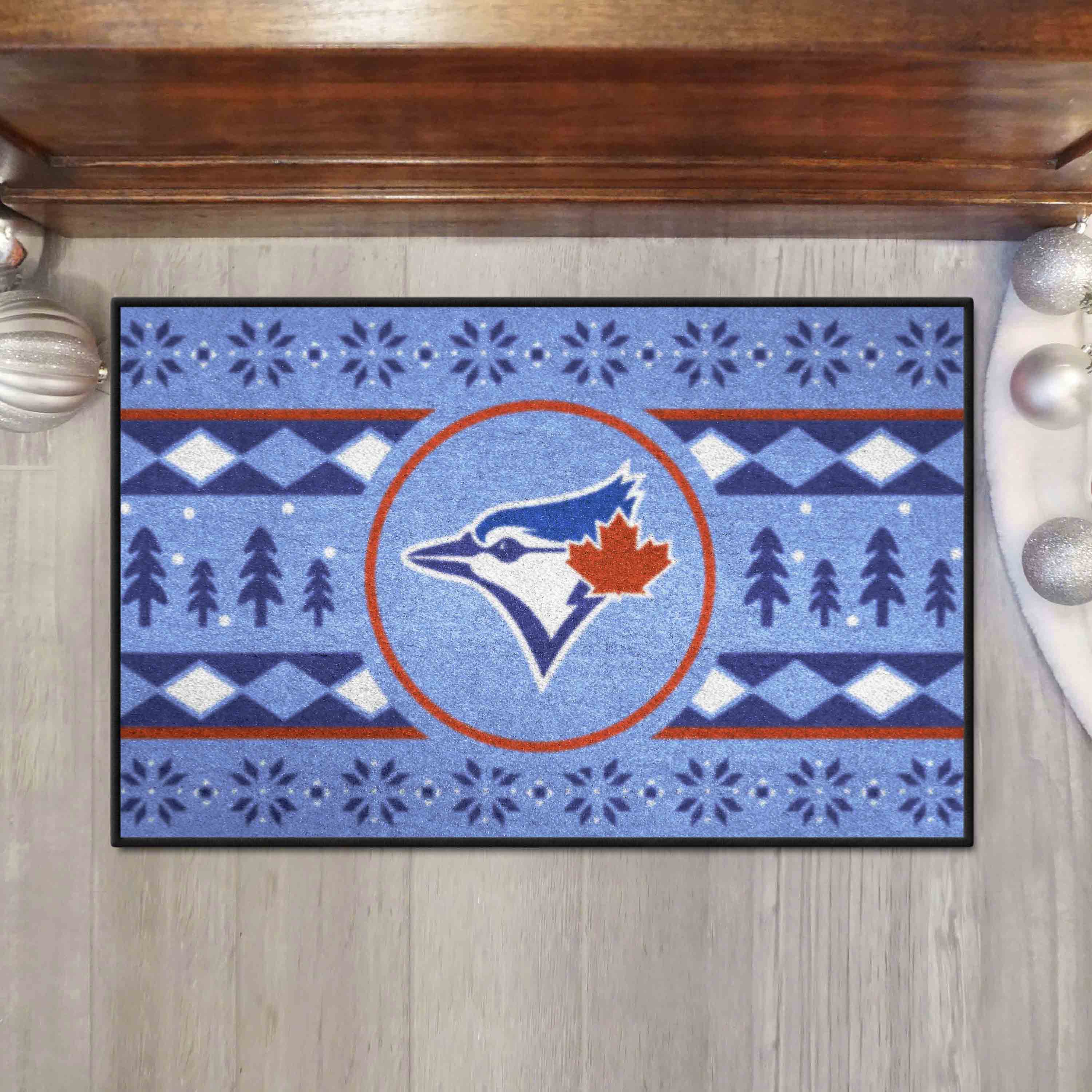 Toronto Blue Jays Holiday Sweater Starter Mat Accent Rug - 19in. x 30in.