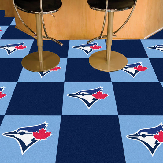 Toronto Blue Jays Light Blue & Navy Team Carpet Tiles - 45 Sq Ft.