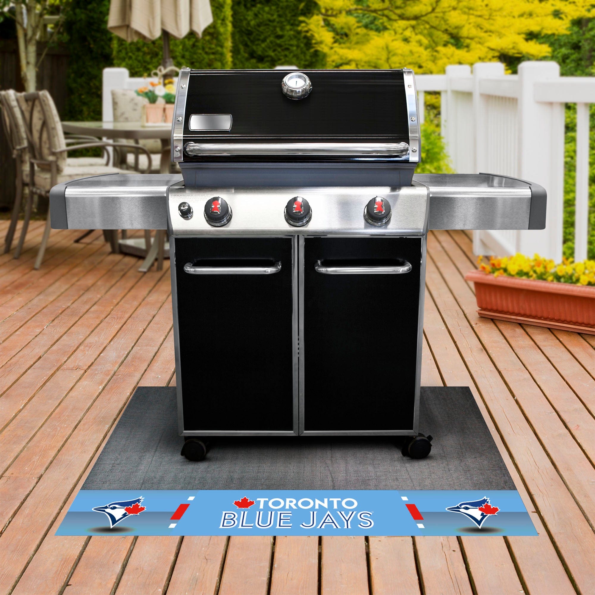 Toronto Blue Jays Vinyl Grill Mat - 26in. x 42in. - Toronto Blue Jays