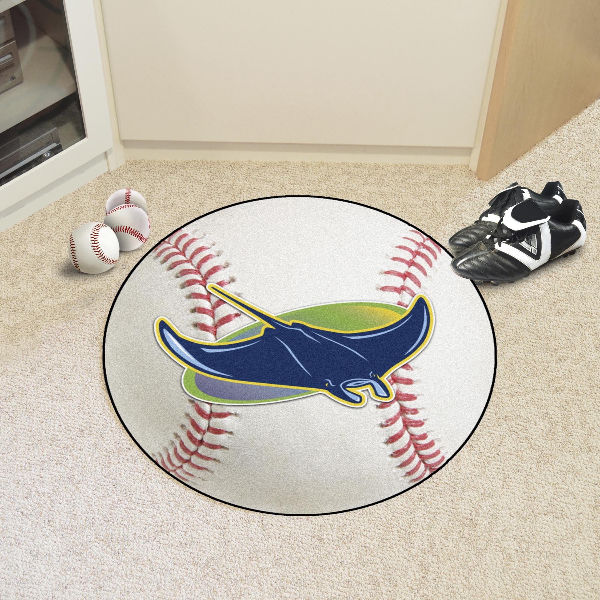 Tampa Bay Rays Baseball Rug - 27in. Diameter