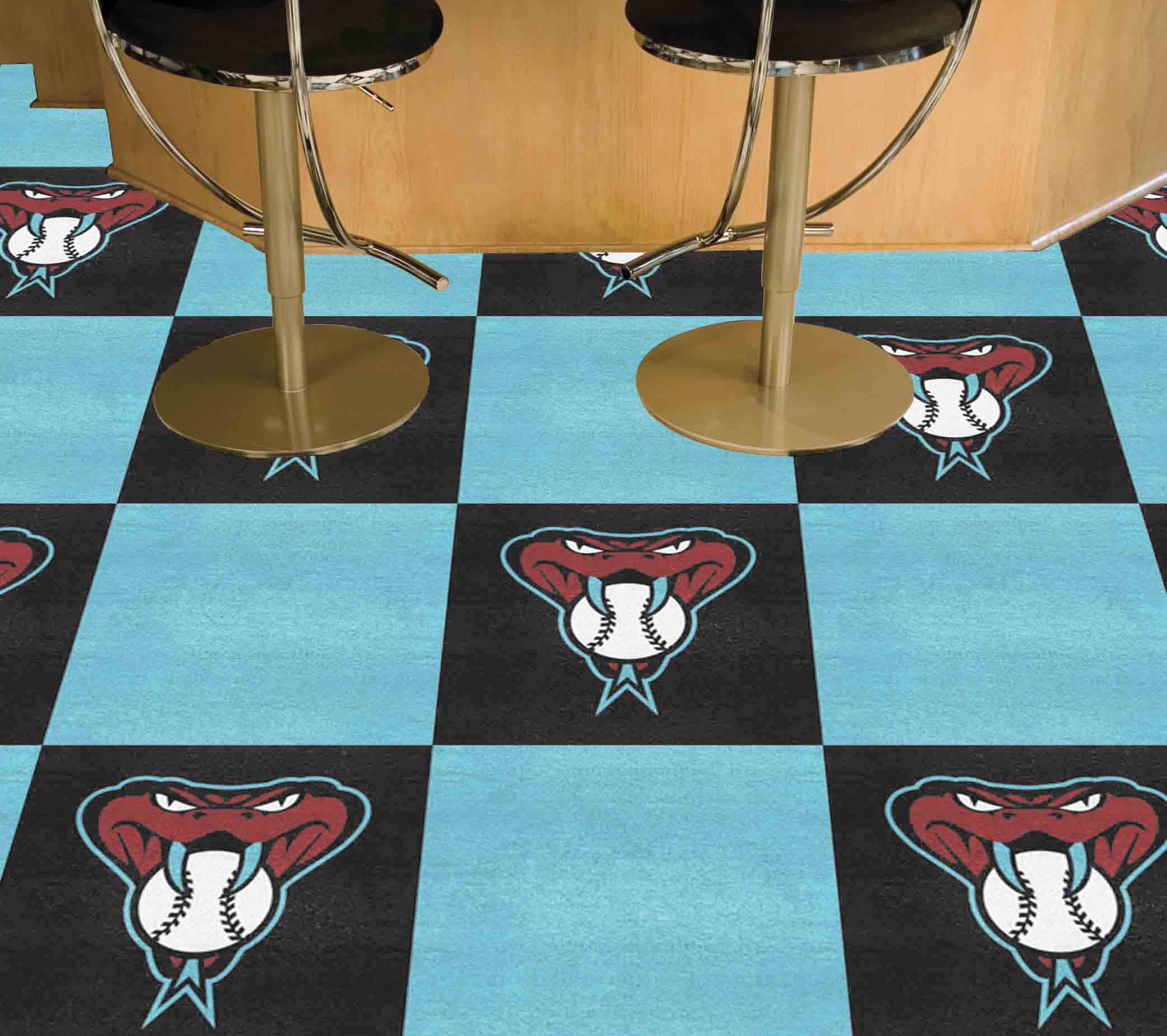 Arizona Diamondbacks Blue & Black Alternate Team Carpet Tiles - 45 Sq Ft.