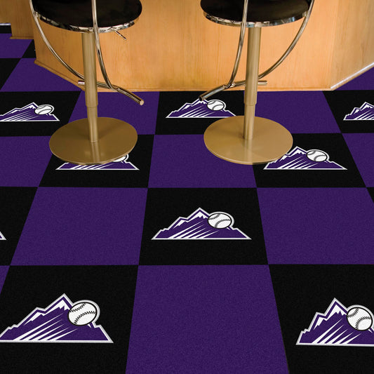 Colorado Rockies Alternate Logo Team Carpet Tiles - 45 Sq Ft.