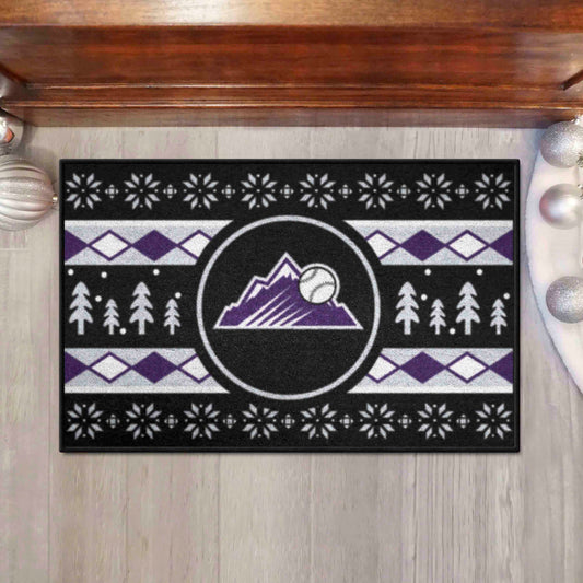 Colorado Rockies Holiday Sweater Starter Mat Accent Rug - 19in. x 30in. - Colorado Rockies