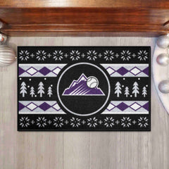 Colorado Rockies Holiday Sweater Starter Mat Accent Rug - 19in. x 30in. - Colorado Rockies