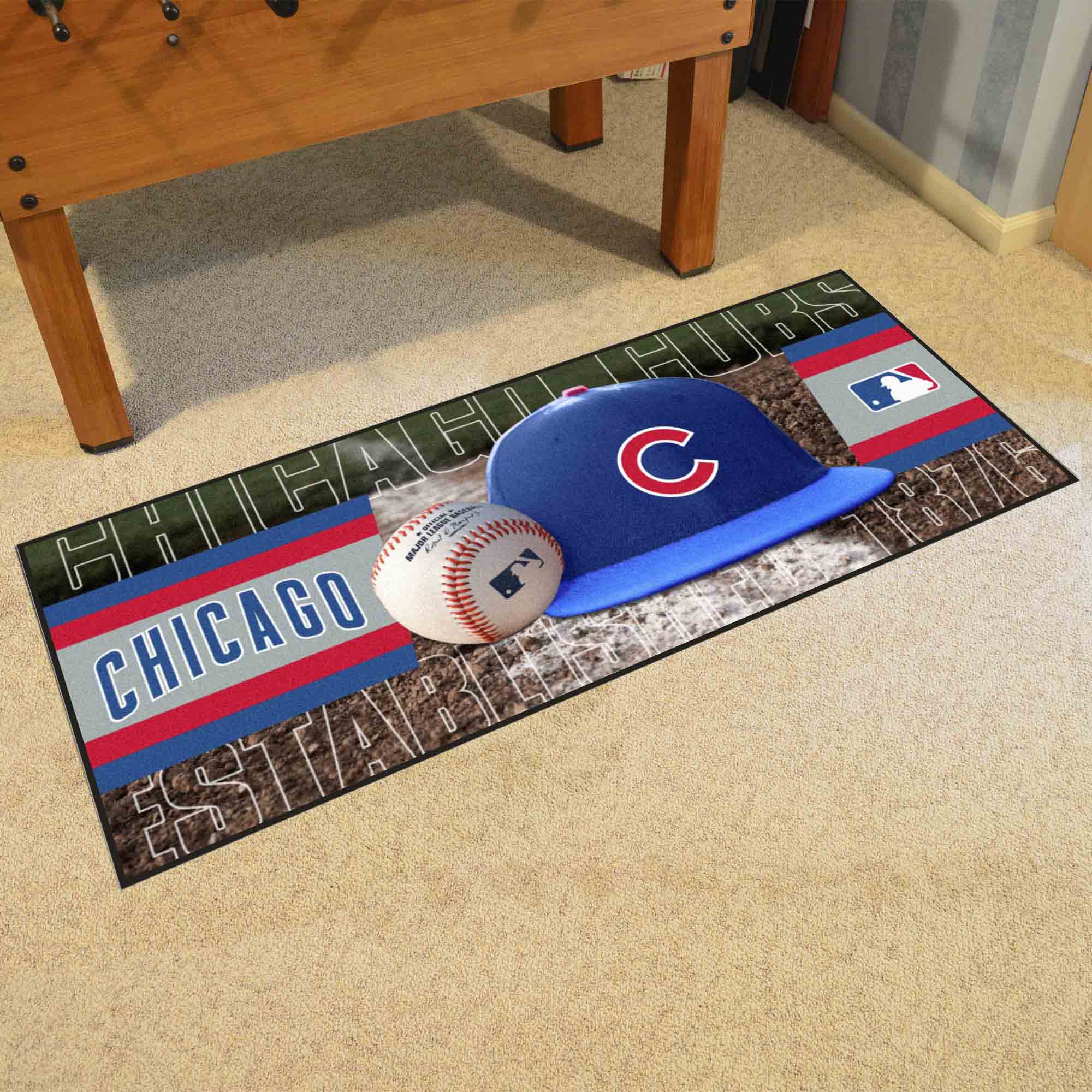 Chicago Cubs Baseball Runner Rug - 30in. x 72in. - Chicago Cubs