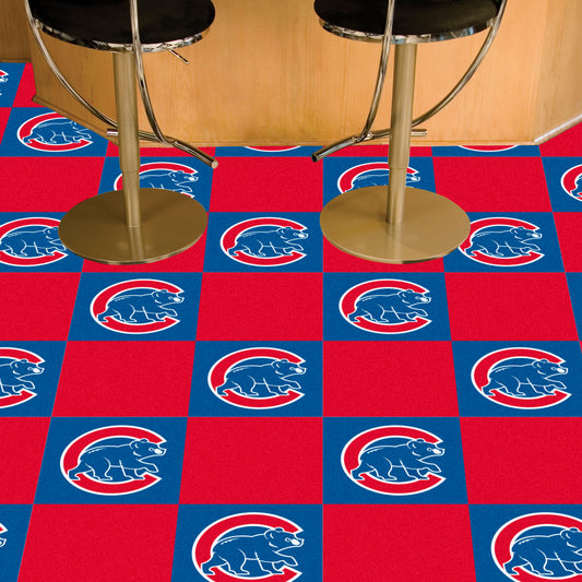 Chicago Cubs "C Bear" Alternate Logo Team Carpet Tiles - 45 Sq Ft. - Chicago Cubs