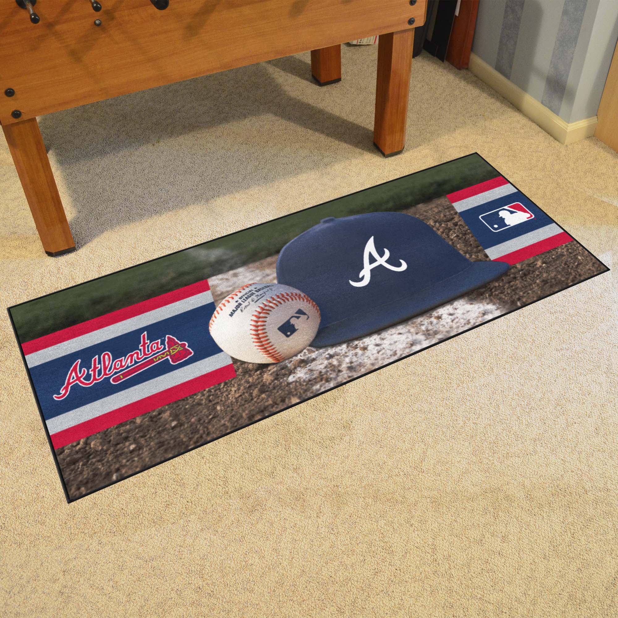 Atlanta Braves Baseball Runner Rug - 30in. x 72in. - Atlanta Braves