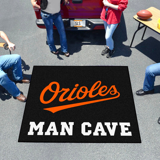 Baltimore Orioles Man Cave Tailgater Rug - 5ft. x 6ft. "Orioles" Logo - Baltimore Orioles