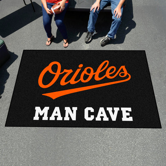 Baltimore Orioles Man Cave Ulti-Mat Rug - 5ft. x 8ft. "Orioles" Logo - Baltimore Orioles