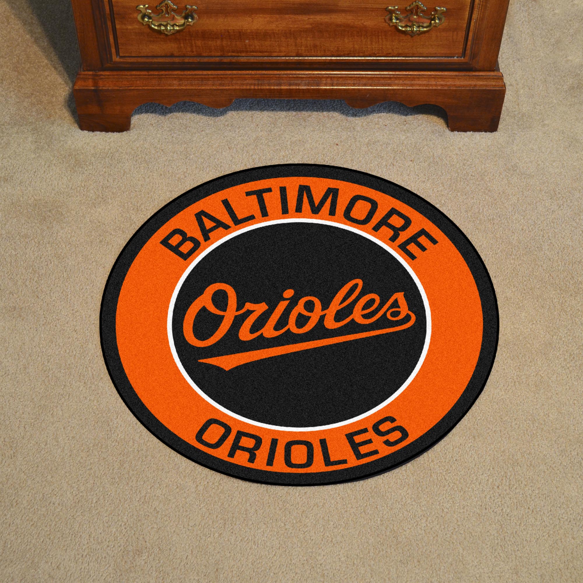 Baltimore Orioles Roundel Rug - 27in. Diameter "Orioles" Logo