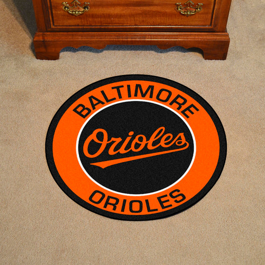 Baltimore Orioles Roundel Rug - 27in. Diameter "Orioles" Logo - Baltimore Orioles