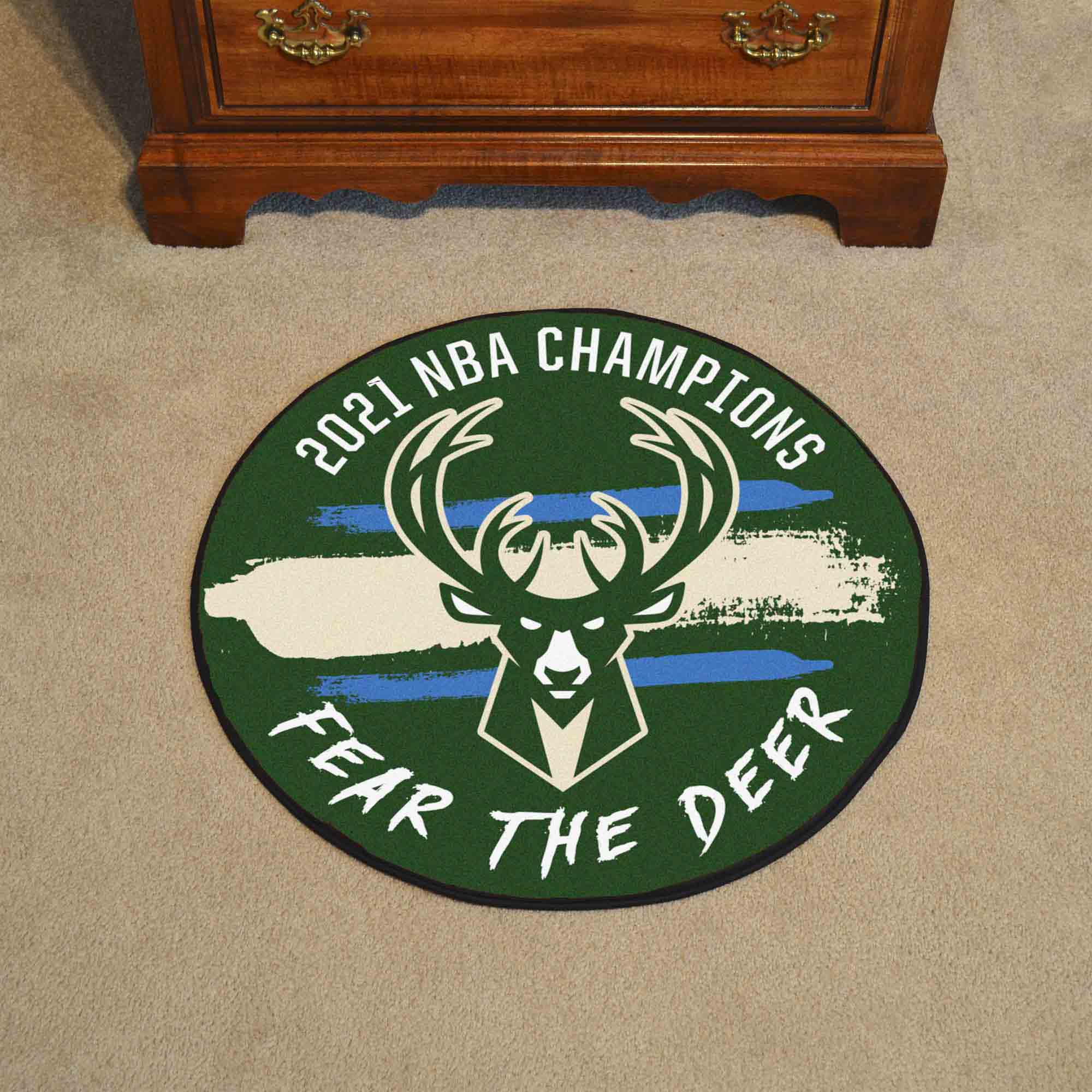 Milwaukee Bucks 2021 NBA Champions Basketball Rug - 27in. Diameter