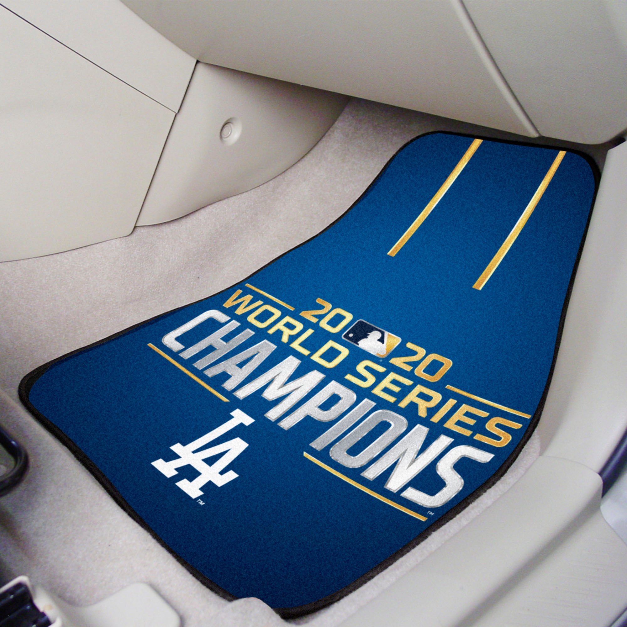 Los Angeles Dodgers 2020 MLB World Series Champions Front Carpet Car Mat Set - 2 Pieces