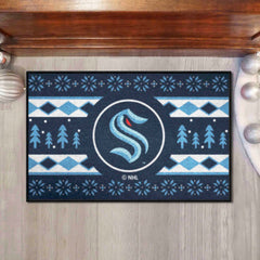 Seattle Kraken Holiday Sweater Starter Mat Accent Rug - 19in. x 30in.