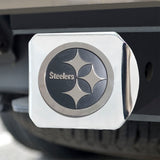 Pittsburgh Steelers Chrome Metal Hitch Cover with Chrome Metal 3D Emblem